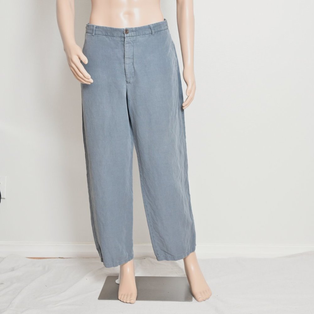 Men's Armani Flat Front Pants, Grey, 36x30